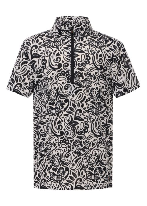 Kerrits Kids' Equibreeze Print Ice Fil Short Sleeve Shirt - Soft White Posh Paisley