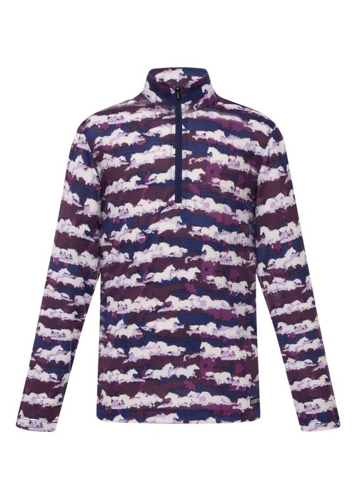 Kerrits Kids' Equibreeze Print Ice Fil Long Sleeve Shirt - Berry Brushstrokes