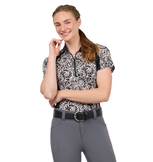 Kerrits Women's Equibreeze Print Ice Fil Short Sleeve Shirt - Soft White Posh Paisley