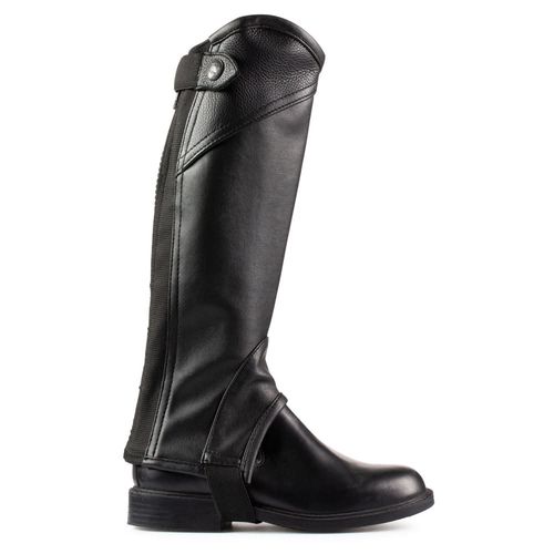 OVERSTOCK: Horze Kids' Soft Leather Half Chaps - Large Tall - Black