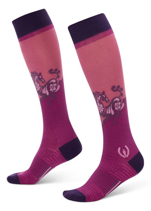 Kerrits Women's Frolic Horse Knee-Hi Socks - Berry Blast