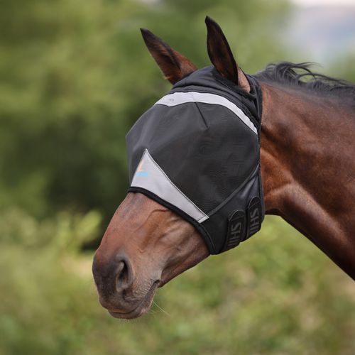 Shires FlyGuard Fine Mesh Fly Mask w/Ear Hole - Jet