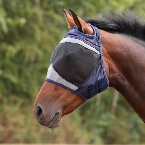 Shires FlyGuard Fine Mesh Fly Mask w/Ear Hole - Navy