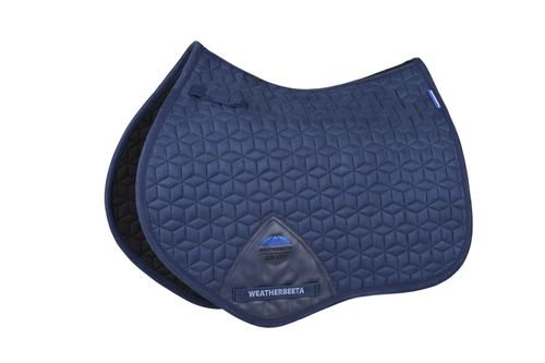 Weatherbeeta Suede Elite Air-Tec Jump Shaped Saddle Pad - Navy
