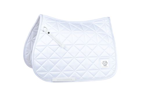 Weatherbeeta Satin Luxe Air-Tec Euro Jump Shaped Saddle Pad - White