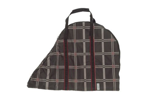 OUTLET: Chestnut Bay Clam Shell Saddle Bag - One Size - Riverton Plaid