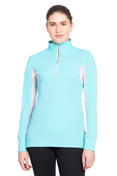 BARGAIN: TuffRider Women's Ventilated Technical Long Sleeve Sport Shirt - Small - Aqua