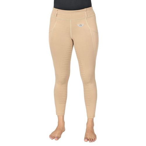 OUTLET: TuffRider Kids' Minerva EquiCool Full Seat Tights w/Pocket - Medium - Safari