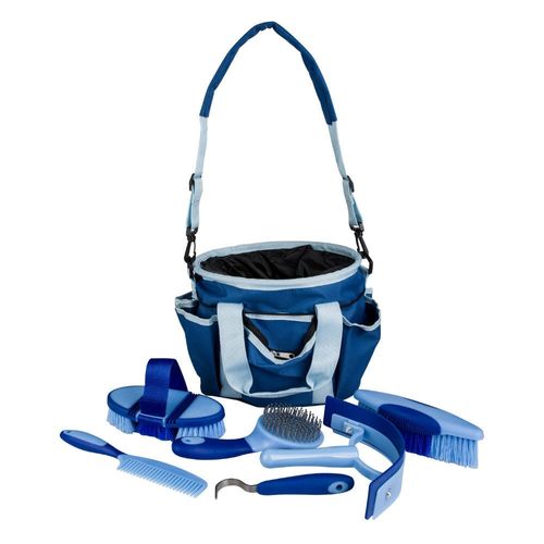 TuffRider Tote Bag w/ Grooming Set - Light Blue/Royal