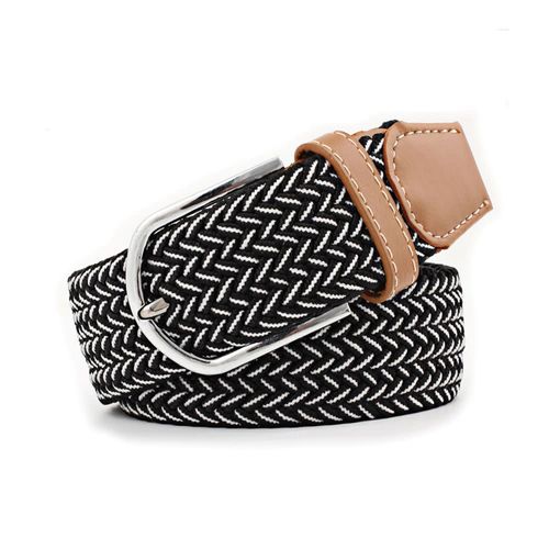 TuffRider FlexiFit  Stretch Braided Riding Belt - Black/White