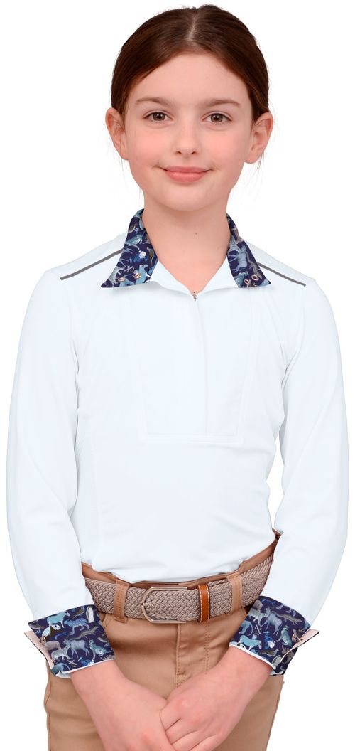 Chestnut Bay Kids' SkyCool Liberty Long Sleeve Show Shirt - White 140