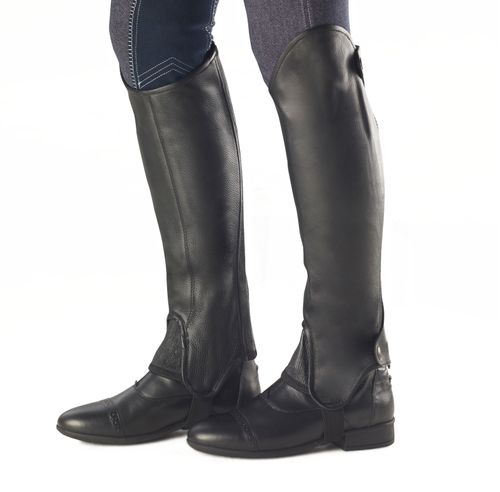 OVERSTOCK: Ovation Precise Fit Full Grain Half Chaps - 14/16 - Black