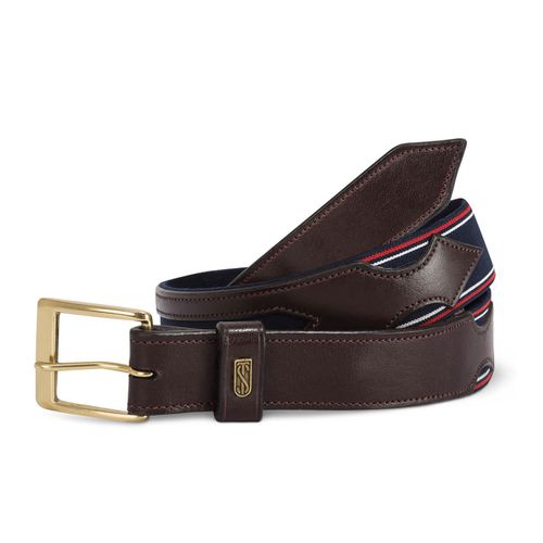 OVERSTOCK: Tredstep Flex Belt - 24in - Havana Brown/Classic Blue