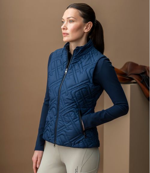 OUTLET: Alessandro Albanese Women's Neve Monogram Quilted Gilet - Medium - Navy