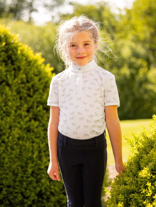 LeMieux Kids' Mini Bella Show Shirt - White/Ponies