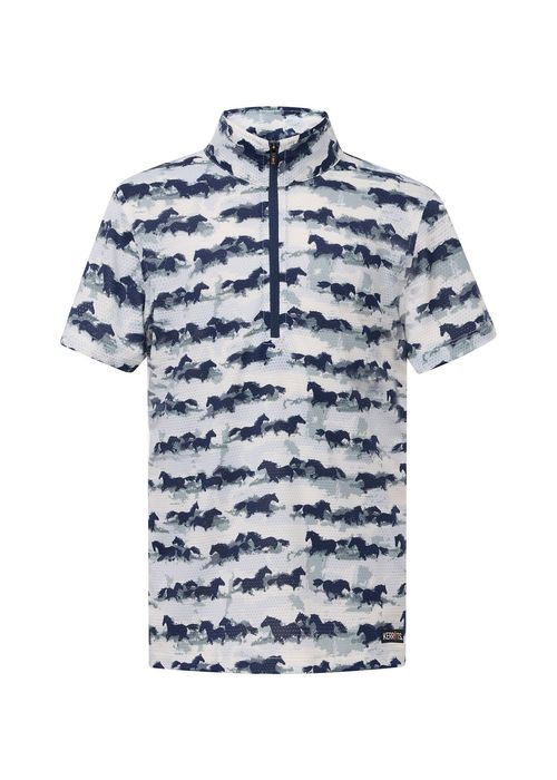 Kerrits Kids' Equibreeze Print Ice Fil Short Sleeve Shirt - Mist Brushstrokes