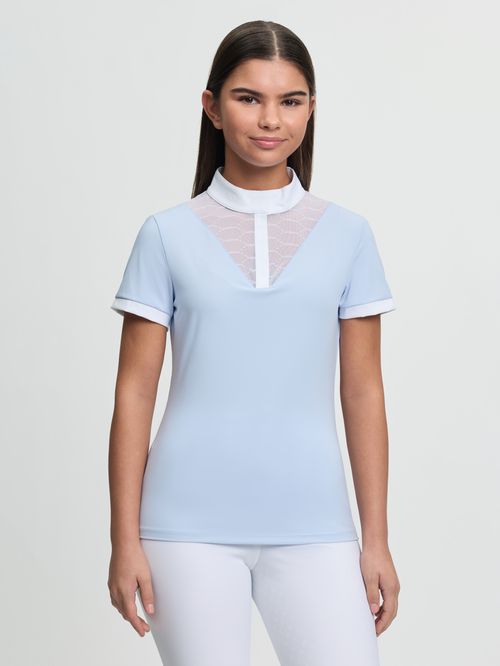 LeMieux Kids' Young Rider Eva Short Sleeve Show Shirt - Mist