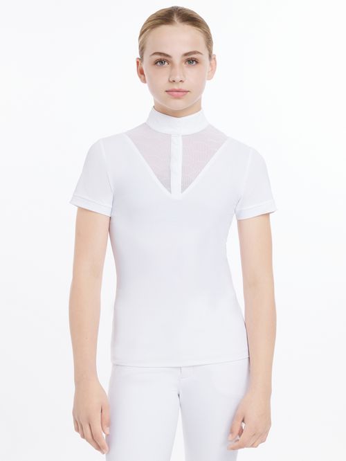 LeMieux Kids' Young Rider Eva Short Sleeve Show Shirt - White