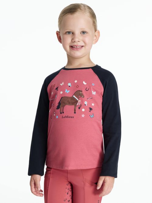 LeMieux Kids' Mini Jamie Long Sleeve Top - Cranberry