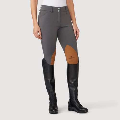 OUTLET: Romfh Women's Willow Knee Patch Euroseat Breeches - 28 Regular - Classic Greystoke