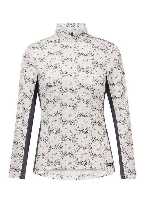 BARGAIN: Kerrits Women's In The Zone Coolcore Long Sleeve Shirt - X Large - Soft White Happy Herds