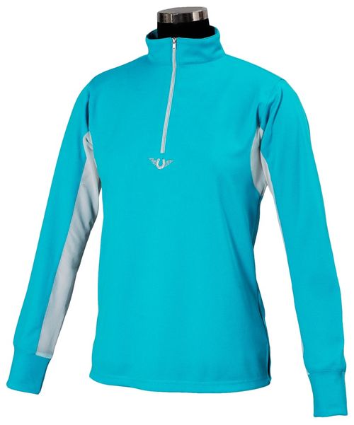 BARGAIN: TuffRider Kids' Ventilated Technical Long Sleeve Sport Shirt - Large - Aqua