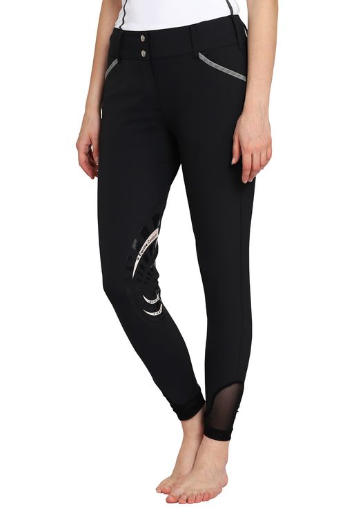 OUTLET: Equine Couture Women's Malta Knee Patch Breeches - 32 Regular - Black