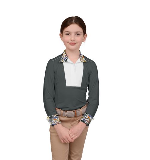 OUTLET: Chestnut Bay Kids' SkyCool Liberty Long Sleeve Show Shirt - X Large - Street Green