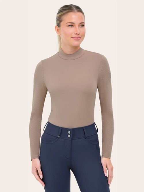 RJ Classics Women's Jemma Mock Neck Shirt - Truffle