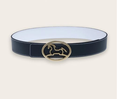 RJ Classics Lilo Bobbie Belt - Midnight/White/Gold Buckle