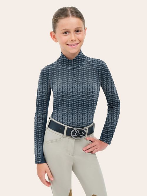 RJ Classics Kids' Libby Jr 2.0 Long Sleeve Shirt - Navy Stirrups