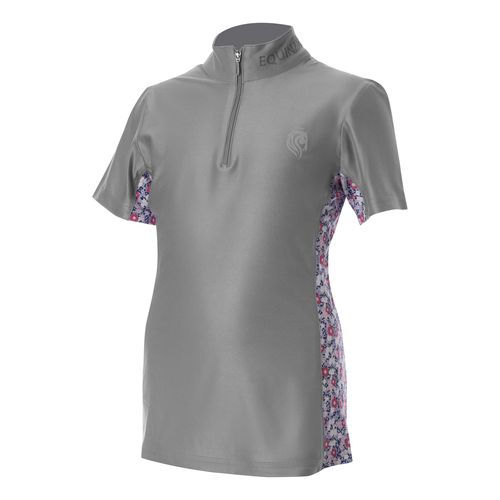 Equinavia Kids' Lena Short Sleeve Quarter Zip Shirt - Grey