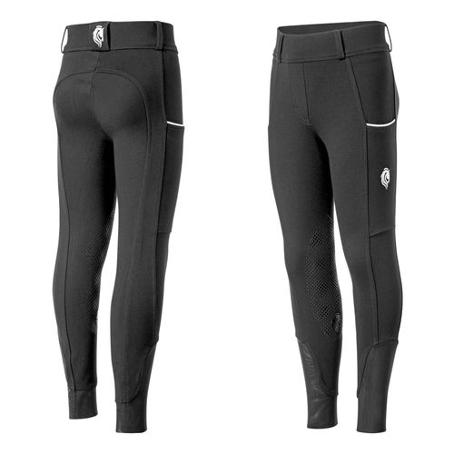Equinavia Kids' Greta Pull On Knee Patch Breeches - Black/White