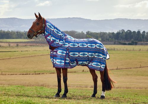 Weatherbeeta Comfitec Essential Fly Sheet Combo - Purple Navajo Print