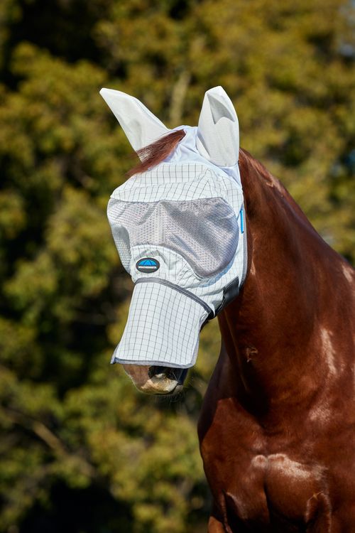 Weatherbeeta Hybrid Fly Mask - White/Charcoal