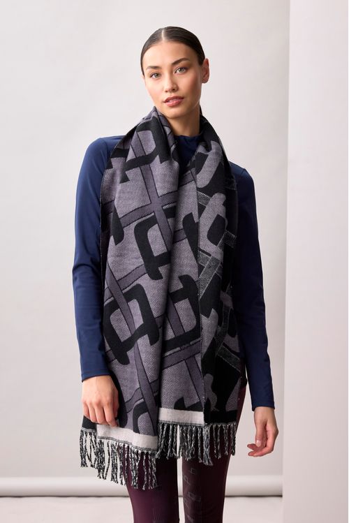 Alessandro Albanese Monogram Scarf - Charcoal