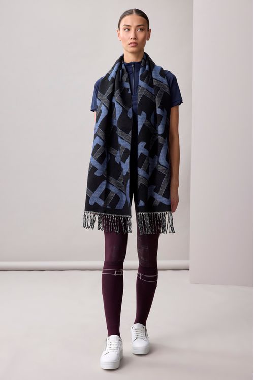 Alessandro Albanese Monogram Scarf - Navy