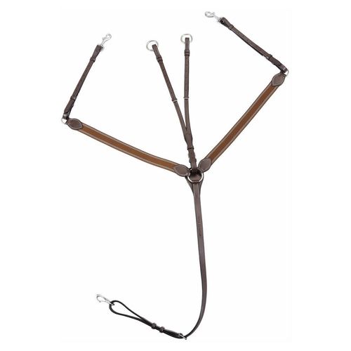 Henri de Rivel Pro Elastic Breastplate Martingale w/Running Attachment - Havana