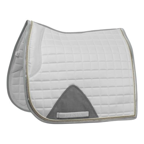 Equinavia Copenhagen Stay Put Dressage Saddle Pad - White/Slate Grey