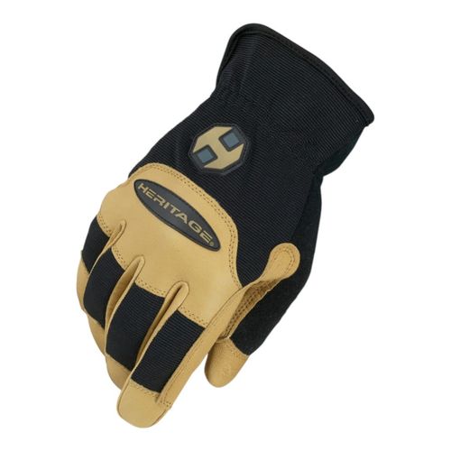 Heritage Stable Work Gloves - Black/Tan