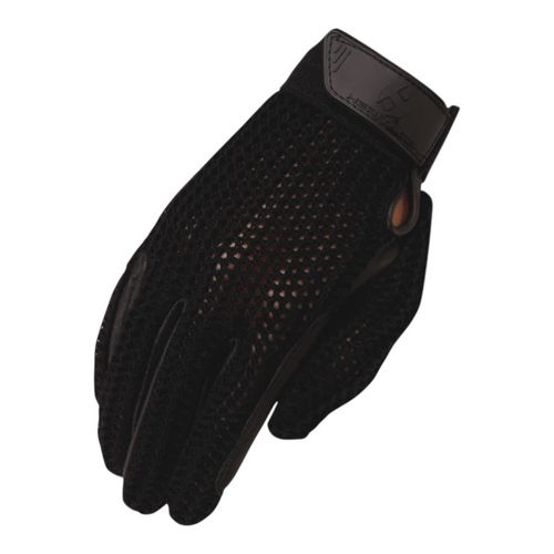 Heritage Crochet Riding Gloves - Black