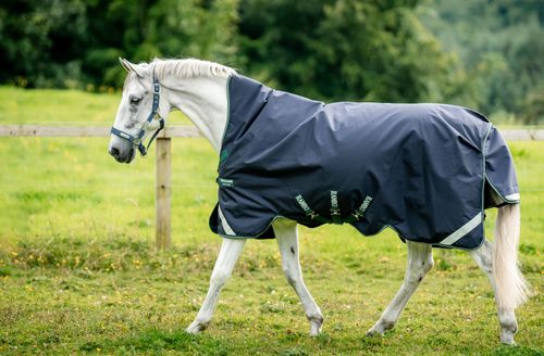 Rambo 1680D Wug Turnout 200g - Navy/Hunter Green/Silver