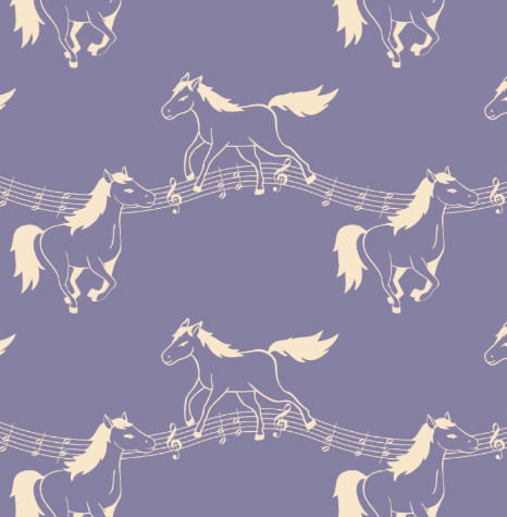 Equistar Kids' Musical Ponies Crew Sock - Cloudy Purple