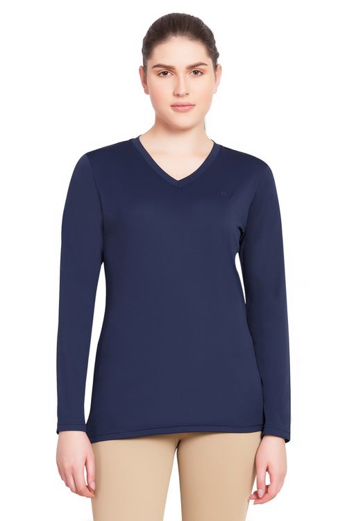 BARGAIN: TuffRider Women's Taylor Long Sleeve T-Shirt - X Small - EC Navy