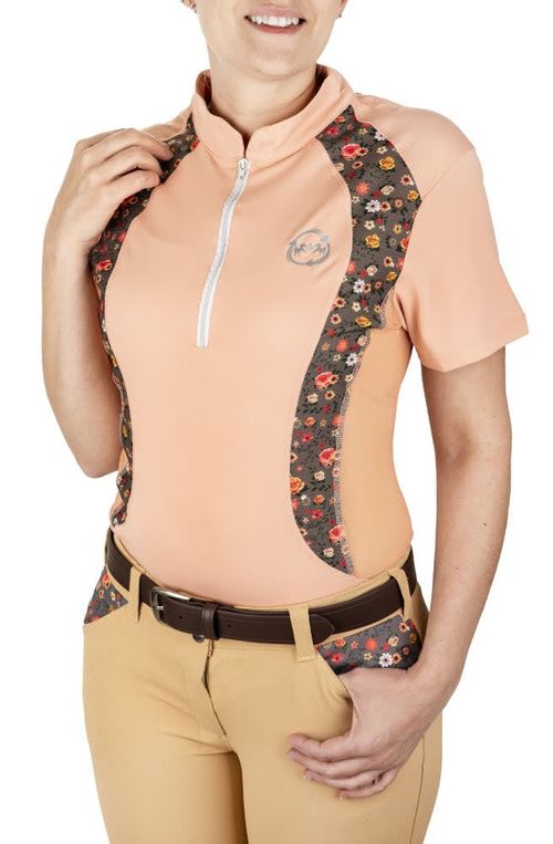 BARGAIN: Equine Couture Women's EcoRider Shelby Short Sleeve Sport Shirt - XXX Large - Pink Sand