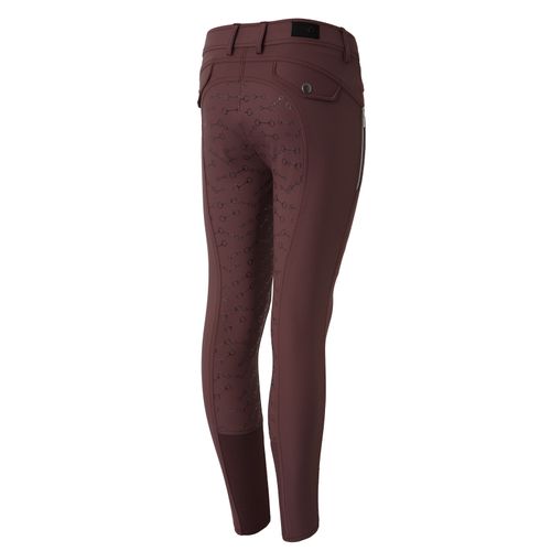 OUTLET: Horze Kids' Andrea Full Seat Breeches - EU 160/US X Large - Red Mahogany Burgundy
