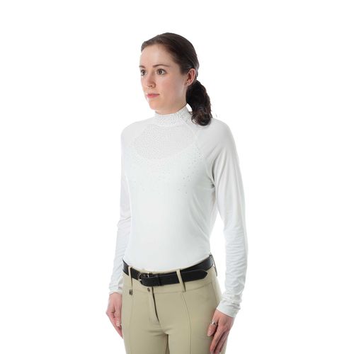 B Vertigo Women's Charlotta Long Sleeved Show Shirt - White