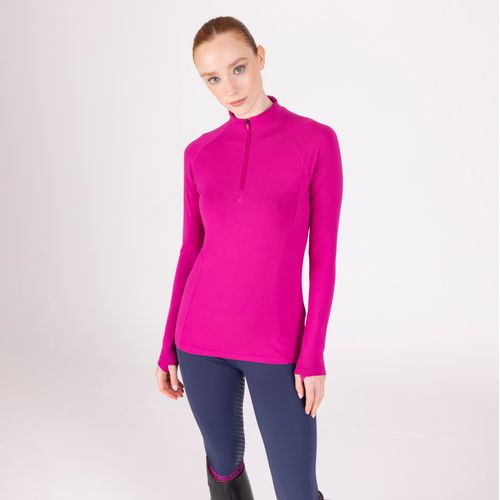 Shires Aubrion Women's React Long Sleeve Base Layer - Fushia