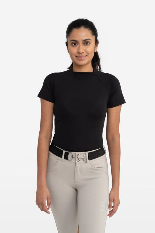 BARGAIN: Hassinger Women's Manhattan Short Sleeve Top - X Large - Black