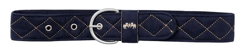 OVERSTOCK: Equine Couture Women's Diamond Quilted Suede Belt W/Diagonal Line - X Large - Navy/Safari